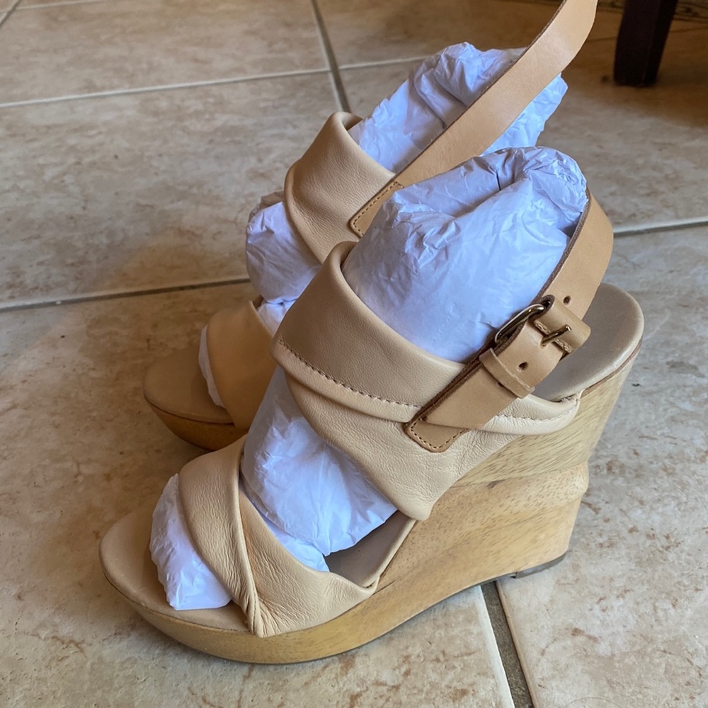 Nude wedge heels